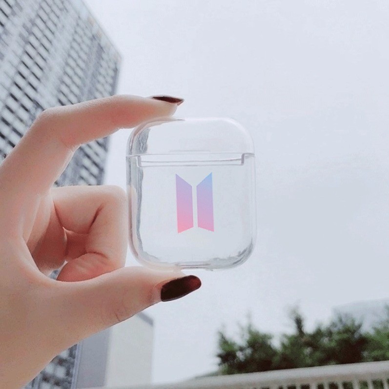 Vỏ Bảo Vệ Hộp Đựng Tai Nghe Airpods Trong Suốt In Logo Bts Exo Got 7 Twice