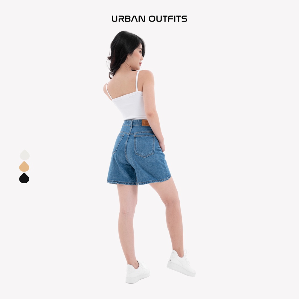 Quần Short Jean Nữ URBAN OUTFITS Dáng Regular Chất Vải Denim Wash Kỹ Không Loang Màu QJR100 Eo 60-70cm