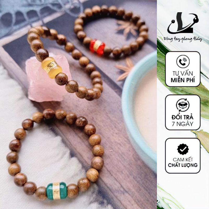 Vòng Trầm Tốc 8ly Mix Chamr Lu Thống Bọc Dát Vàng - N112 | BigBuy360 - bigbuy360.vn