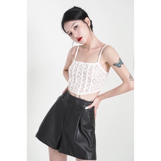 - Áo croptop ren 2 dây, không lót