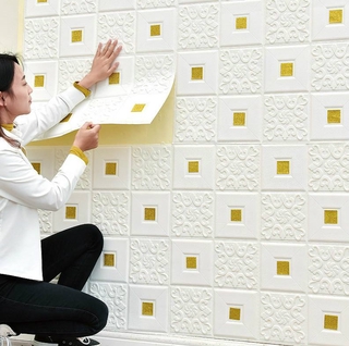 Miếng dán trang trí tường 3d hình gạch ốp độc đáo