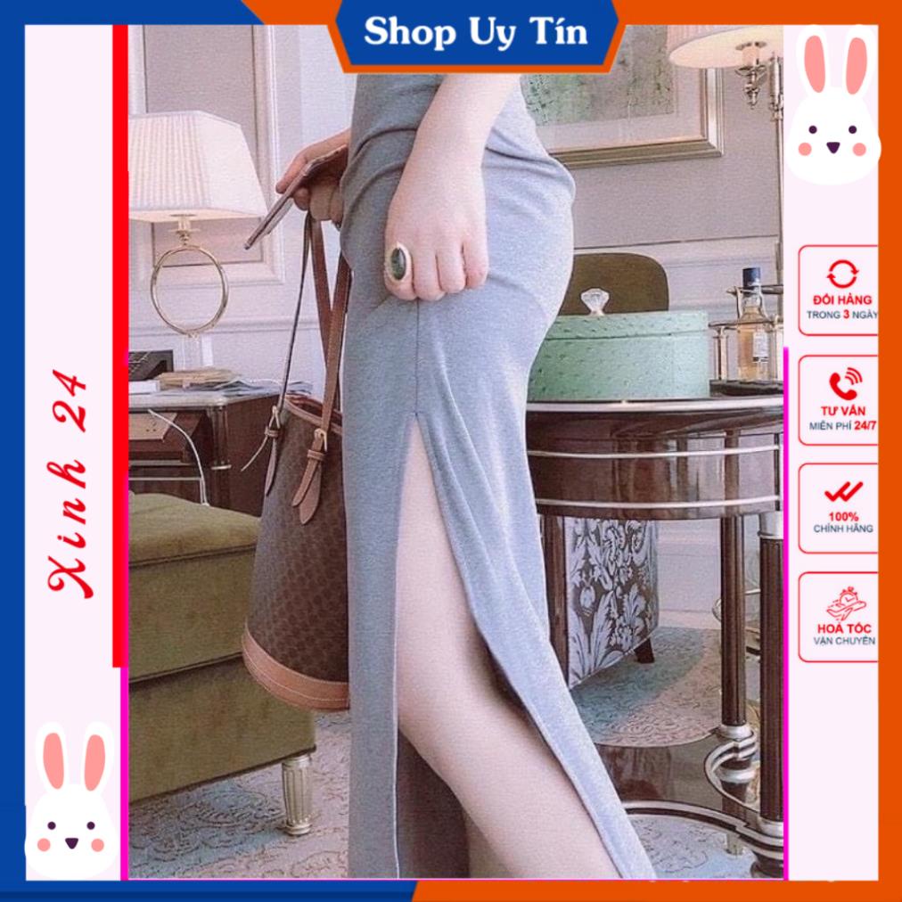 Đầm body tay ngắn / váy dáng dài xẻ quyến rũ [Ảnh thật kèm video] | BigBuy360 - bigbuy360.vn