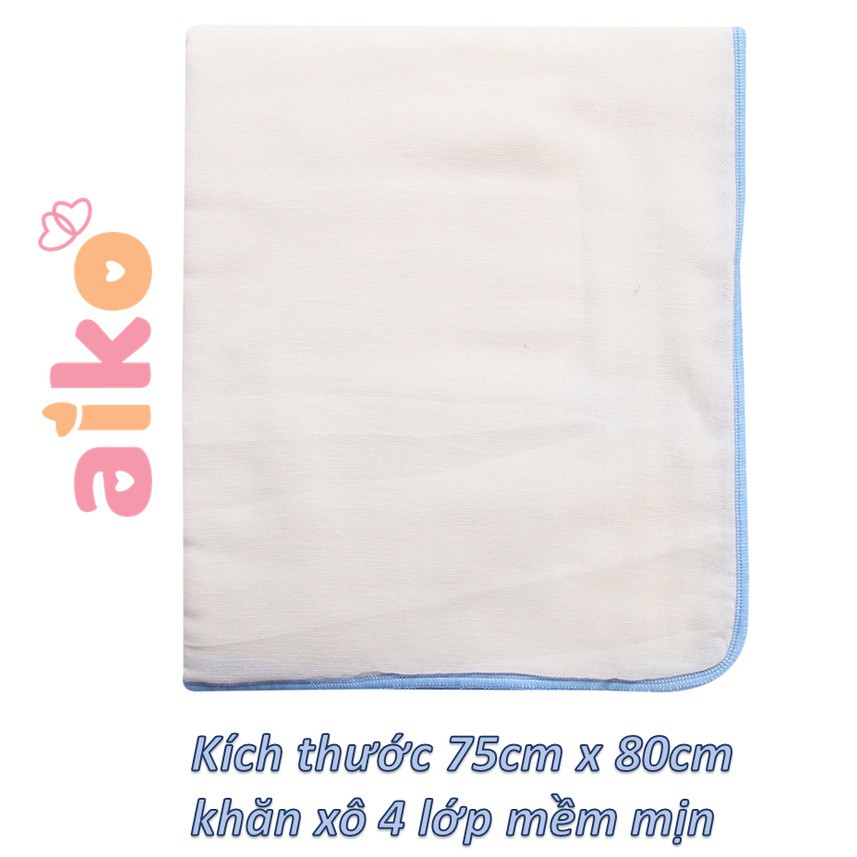 {CHÍNH HÃNG} - Khăn Xô Tắm Trơn Aiko 4 Lớp kích thước (75 x 80cm)