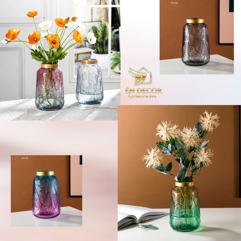 Lọ Hoa Thuỷ Tinh, Lọ Hoa Decor, Trang Trí Nhà Cửa, Én Decor