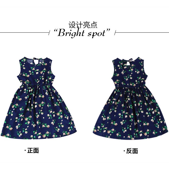 Đầm Cotton Dáng Dài Không Tay In Hoa Thời Trang Xuân Hè Dành Cho Mẹ Và Bé Size S-XL 110-160cm