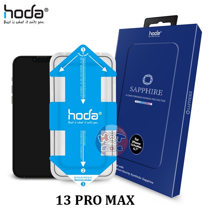 Kính cường lực full màn hình HODA SAPPHIRE cho IP 13 Pro Max đạt độ cứng GIA Mohs Hardness 9