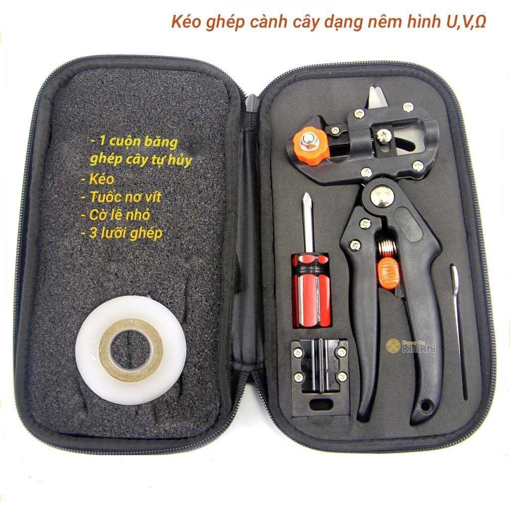 Combo Kéo ghép cành cây thép carbon cứng 3 mối ghép + Túi dù cao cấp + 1 Cuộn băng keo ghép 3cmx85m