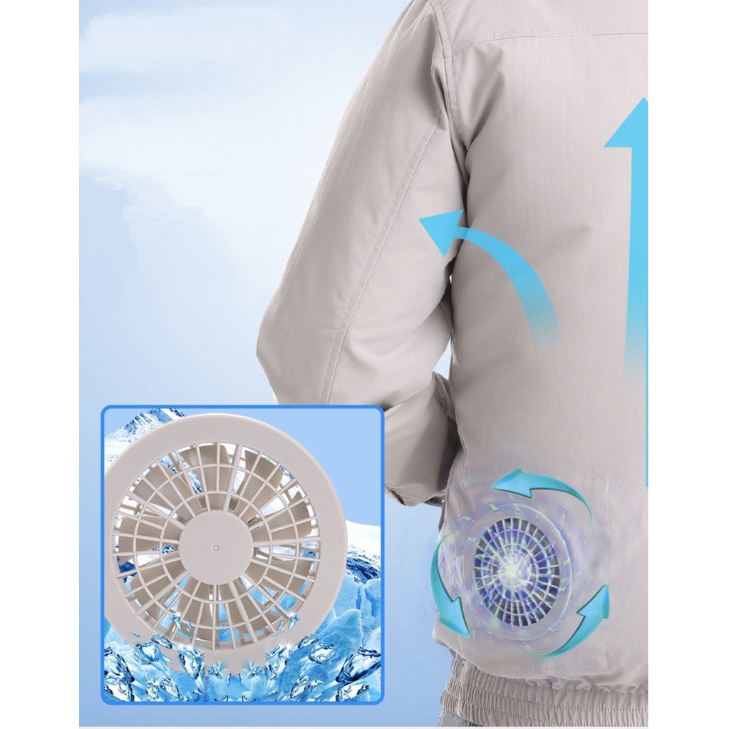 Áo khoác tích hợp quạt điều hòa chống nóng hiệu quả size L COOLING COAT A11 (bao gồm cả sạc dự phòng)