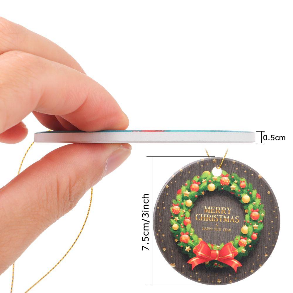 CONOPERY Thẻ Treo Cây Thông Noel Hình Tròn In Họa Tiết Vui Nhộn