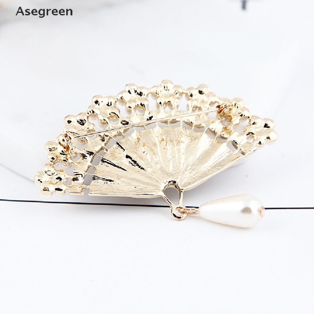 [Asegreen] Trâm Cài Áo Tráng Men Đính Ngọc Trai Nhân Tạo Quyến Rũ Cho Nữ