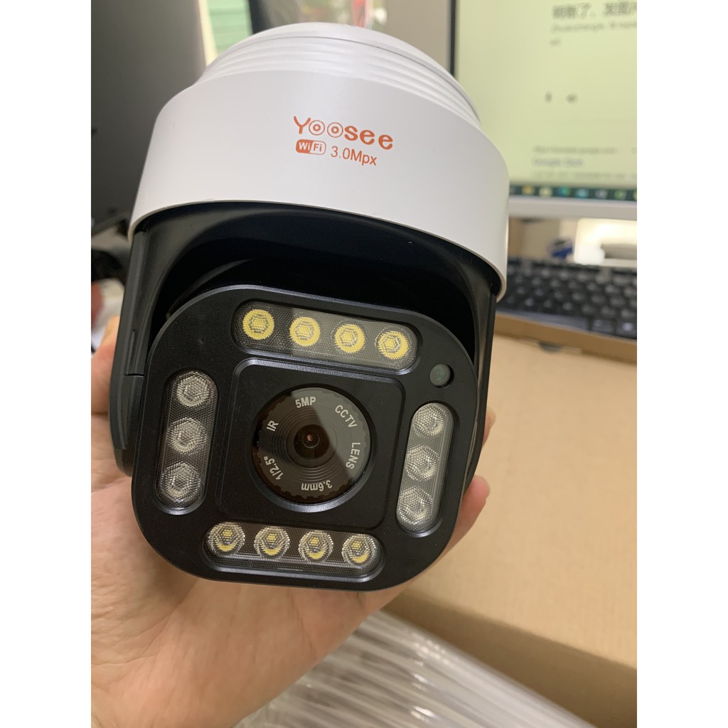 Camera Yoosee ngoài trời 4 râu 14 Led Ptz Xoay 36 độ new 2021