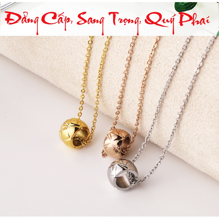 Dây chuyền nữ titan cao cấp họa tiết quả trám chiếu lấp lánh siêu đẹp, bền màu, hợp thời trang