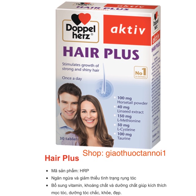Hair Plus - Ngăn ngừa tình trạng rụng tóc, kích thích mọc tóc, dưỡng tóc  chắc khỏe ...( Dopperherz Đức) | Shopee Việt Nam
