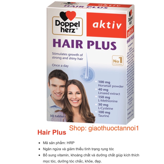 Hair Plus - Ngăn ngừa tình trạng rụng tóc, kích thích mọc tóc, dưỡng tóc chắc khỏe ...( Dopperherz Đức)