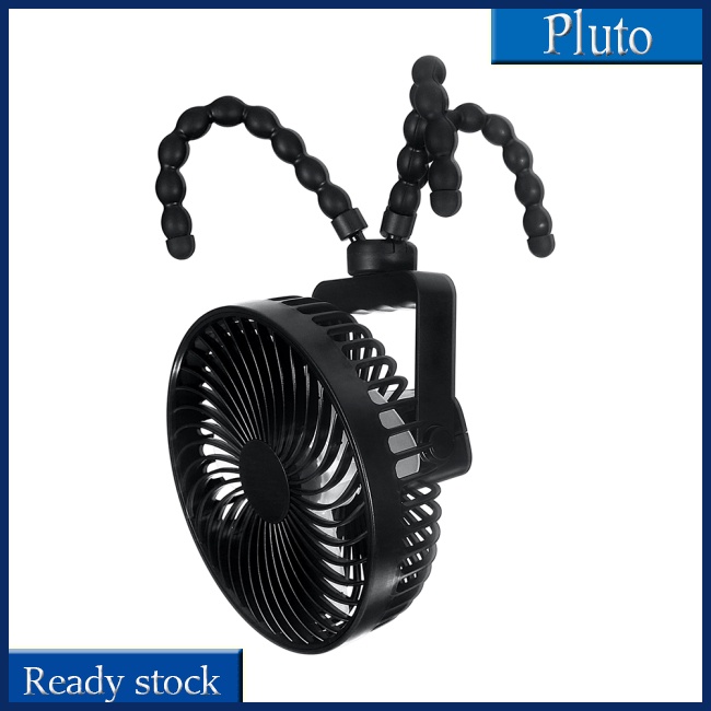 Mới Quạt 2000mah Có Kẹp Xoay 360 Độ Gắn Xe Đẩy Em Bé Tiện Dụng