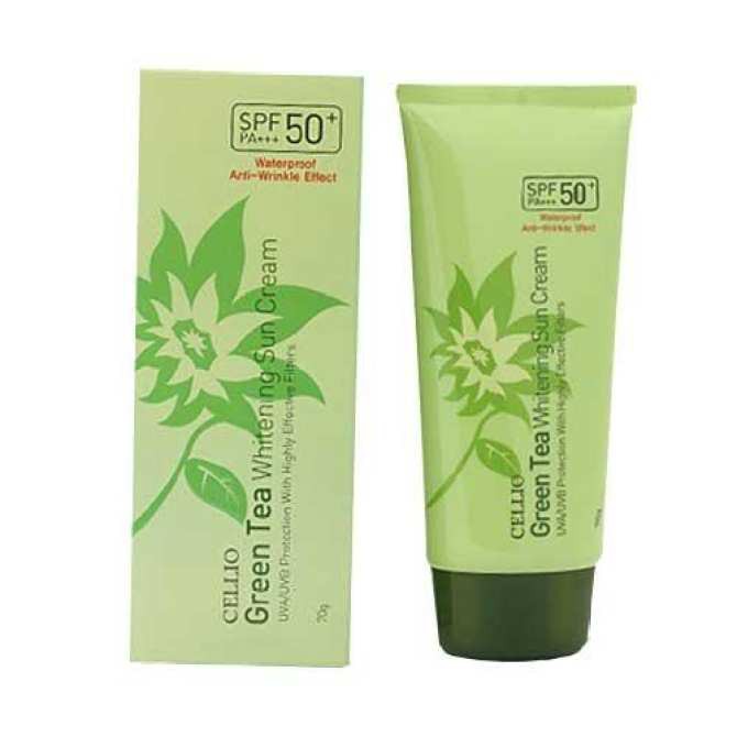 Kem chống nắng Cellio Green Tea Whitening Sun Cream SPF50+ PA+++ 70ml