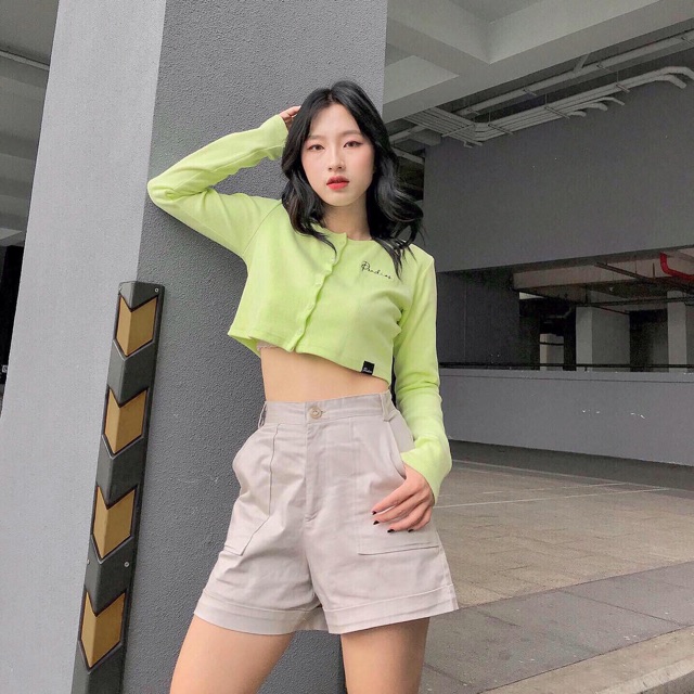 Áo Croptop tay dài Basic