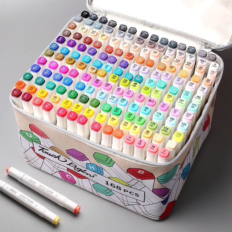 Bút màu marker▦Bộ bút marker trọn bộ hai đầu chính hãng 24/36/48/60/80/480 màu con ngươi cọ vẽ màu n