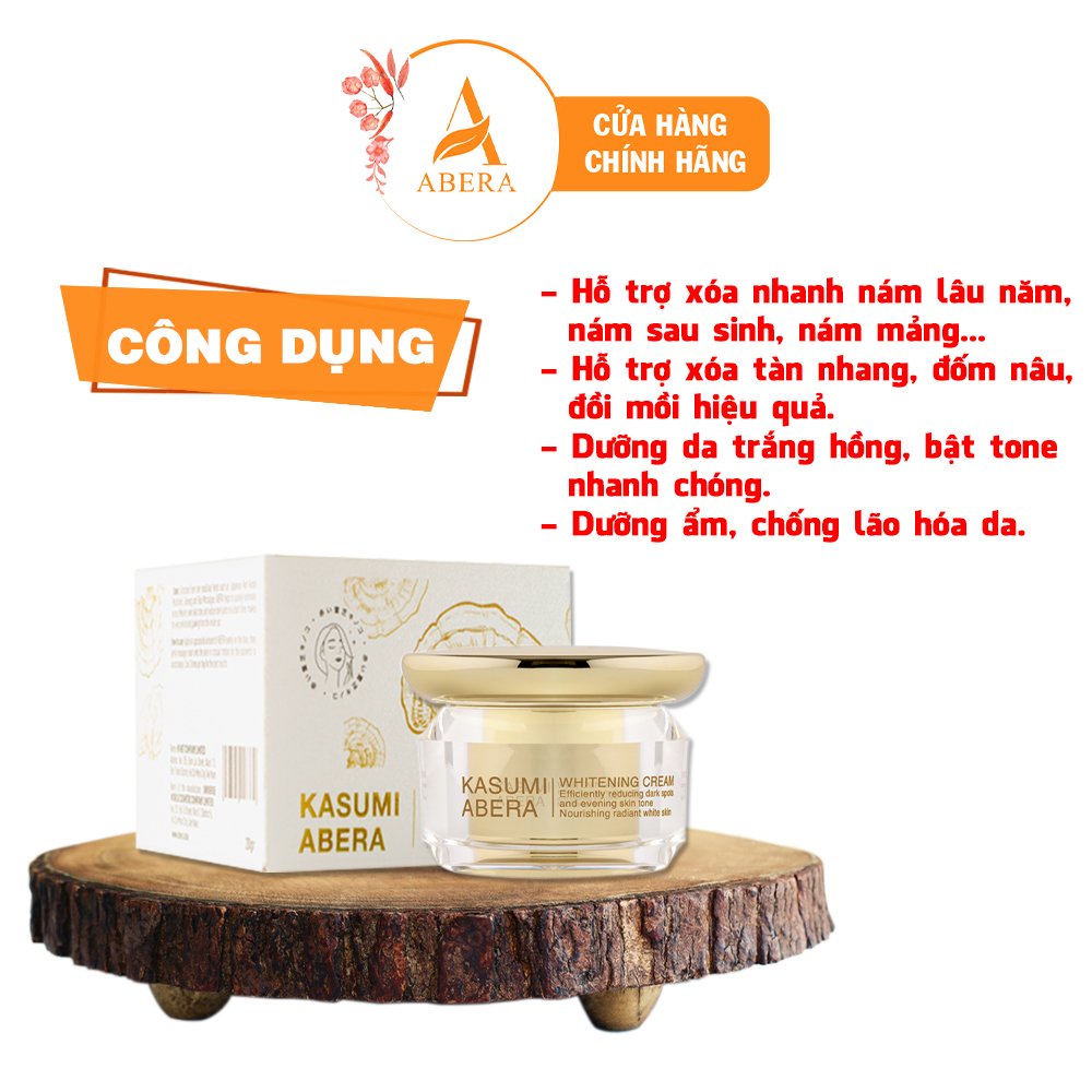 Combo, serum mờ thâm, Serum Nghệ Đỏ Nano ABERA, kem mờ nám Kasumi ABERA, kem mờ nám và dưỡng trắng da Kasumi chính hãng