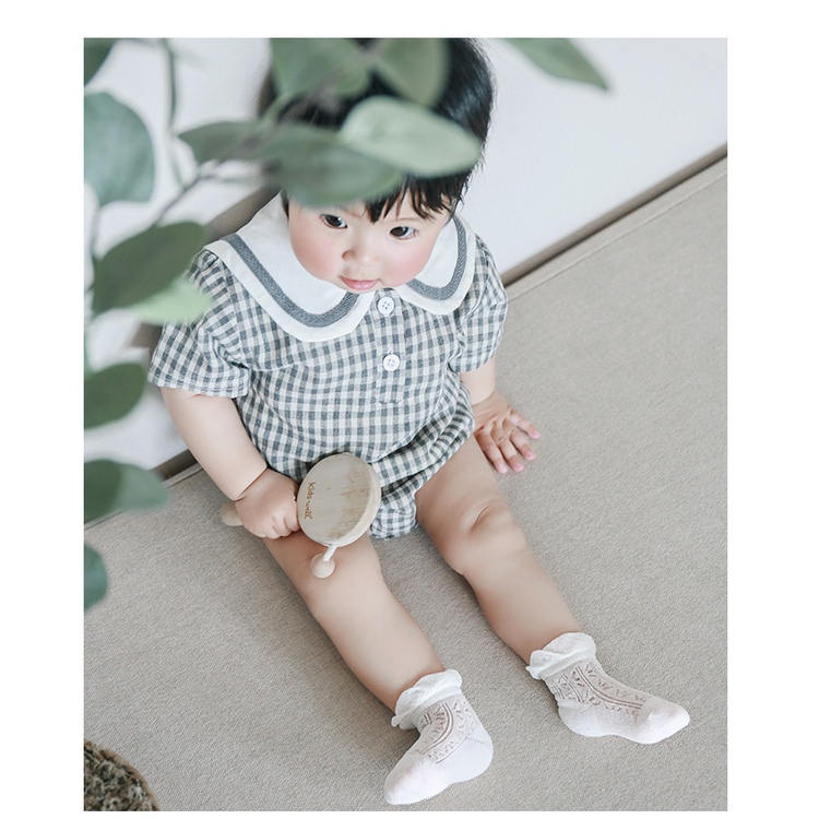 Set 4 Đôi Tất Lưới Siêu Mỏng Cho Bé Gái KYS+ Cotton Thấm Hút Mềm Thoáng Mùa Hè Cổ Ngắn (Size 0 - 3 tuổi) S4LM