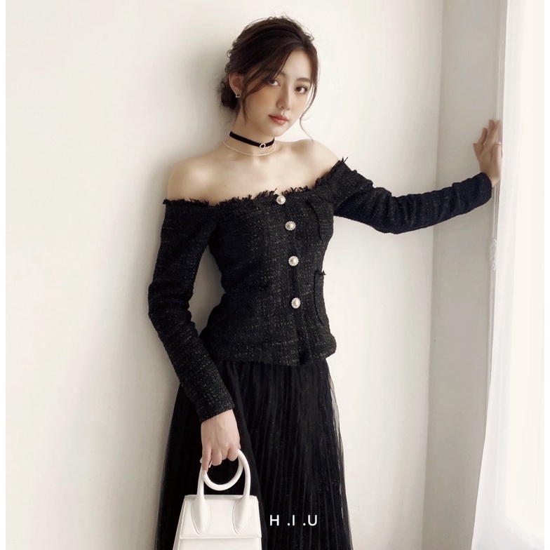  Áo Rosi Tweed hàn ánh kim H.I.U ROOM , HIU desgin 2021