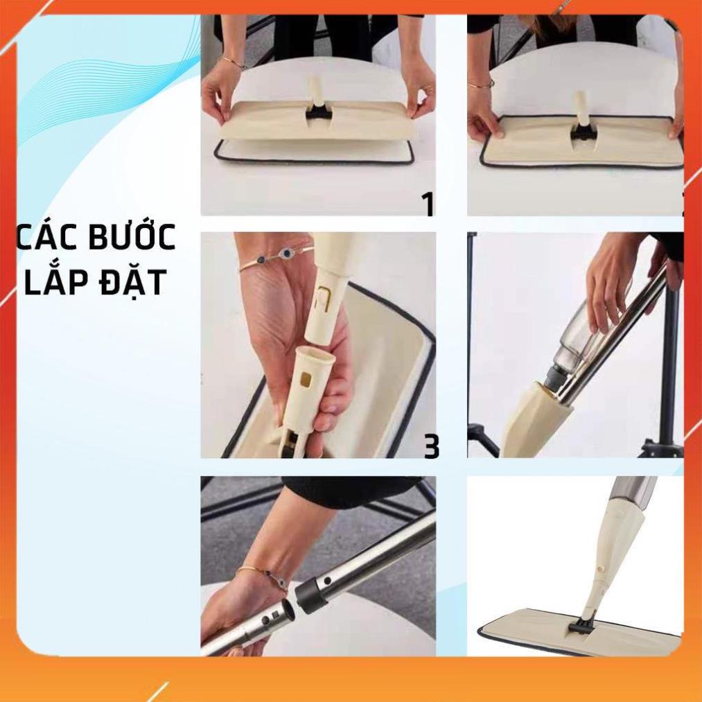 Cây chổi lau nhà kèm bình xịt nước lau sàn phun sương Aurora xoay 360 độ ( tuyển khách sỉ)