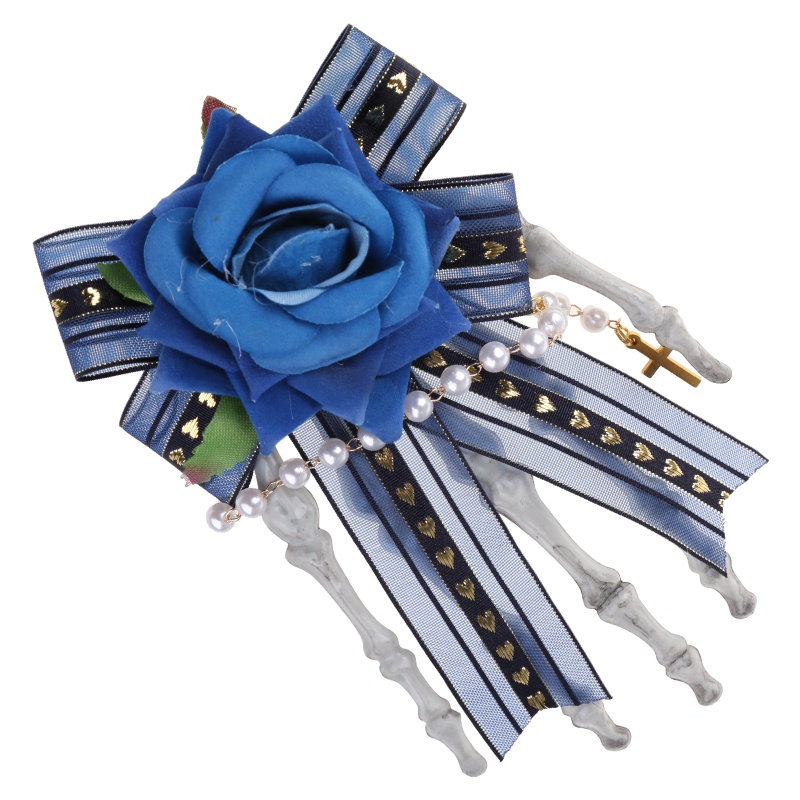 Kẹp Tóc Ruy Băng Đính Hạt Ngọc Trai Nhân Tạo Cho Bé