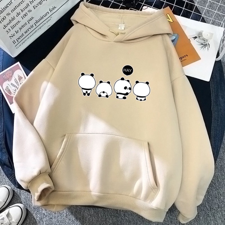 Áo khoác Hoodie form rộng sweater nỉ Ulzzang 4 chú gấu trúc Hot trend Thời Trang Thu Đông siêu đẹp tranthuy_shop1 | BigBuy360 - bigbuy360.vn