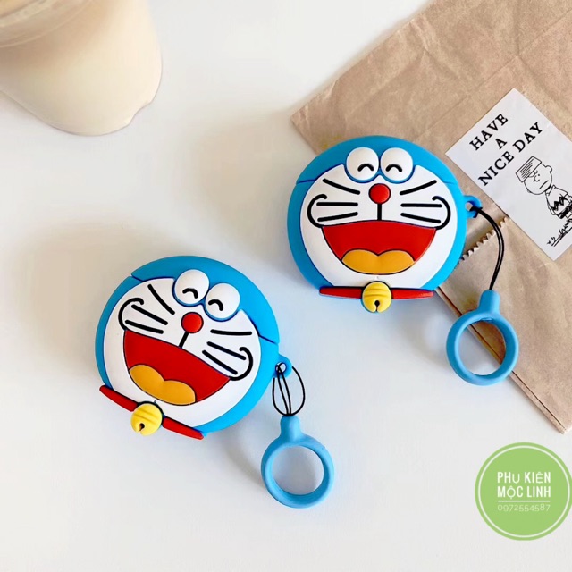 ☘️Tặng kèm móc treo☘️ Case bao Airpods 1 2 3 Pro Doraemon đựng tai nghe không dây Airpod