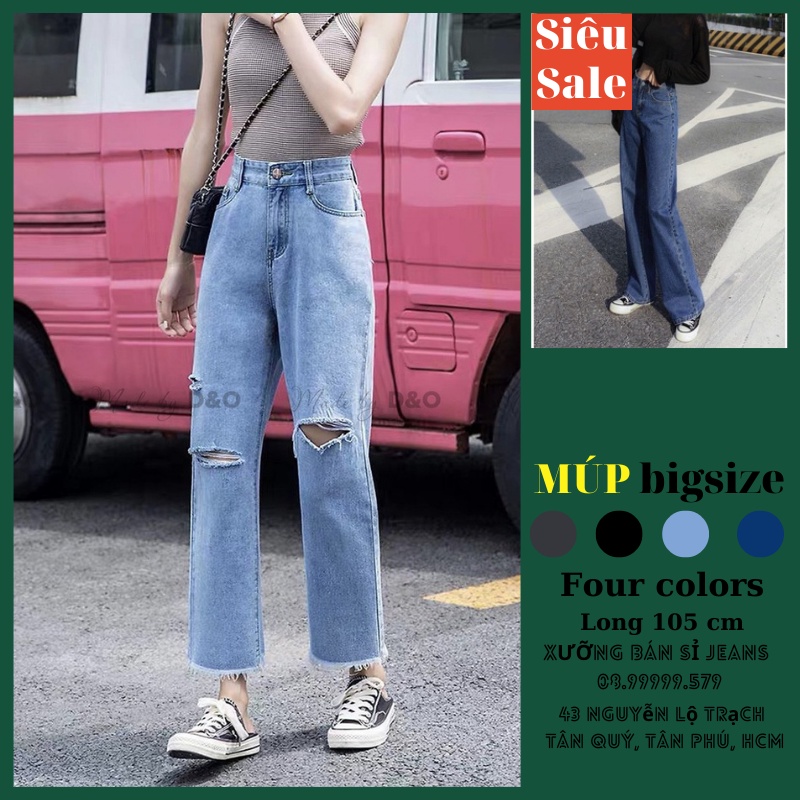 Quần Suông Dài Bigsize Nữ - Quần Ống Rộng - Lưng Siêu Cao / Quần Jean