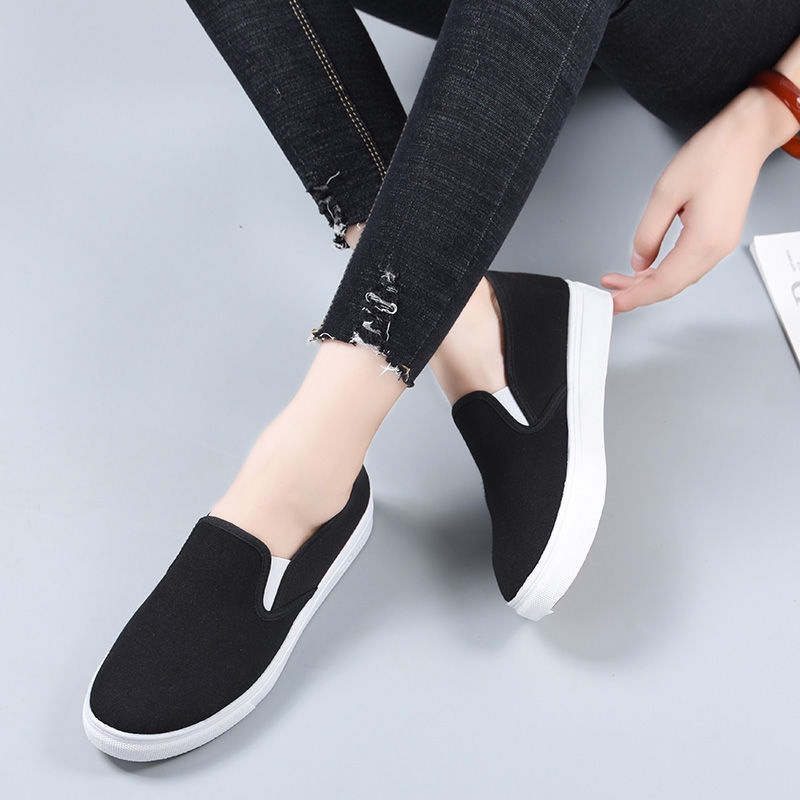 Giày Lười Vải Canvas Đế Mềm Chống Trượt Thoải Mái Cho Nữ