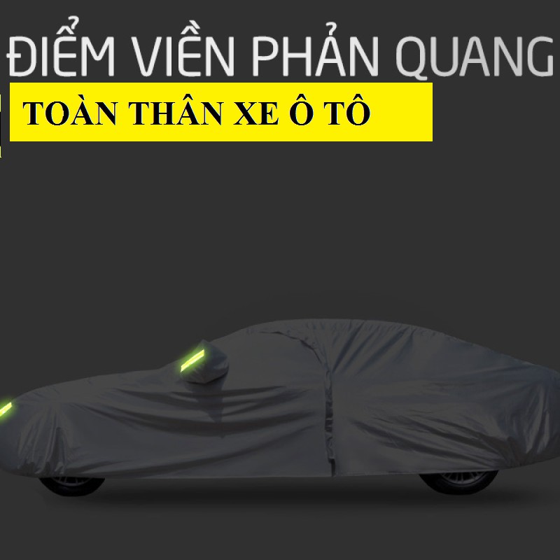 Bạt phủ xe hơi ôtô 4,5 đến 7 chỗ,lớp bạc màu xanh lính phản quang chống nóng,mưa,vải dù Polyester Oxford Fabric-BPXML