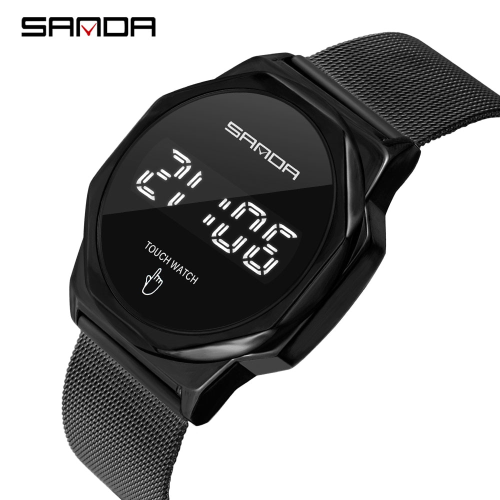 SANDA 2022 Fashion Mens Watches Waterproof Sports Touch Screen Digital Watch Outdoor Wristwatch For Men