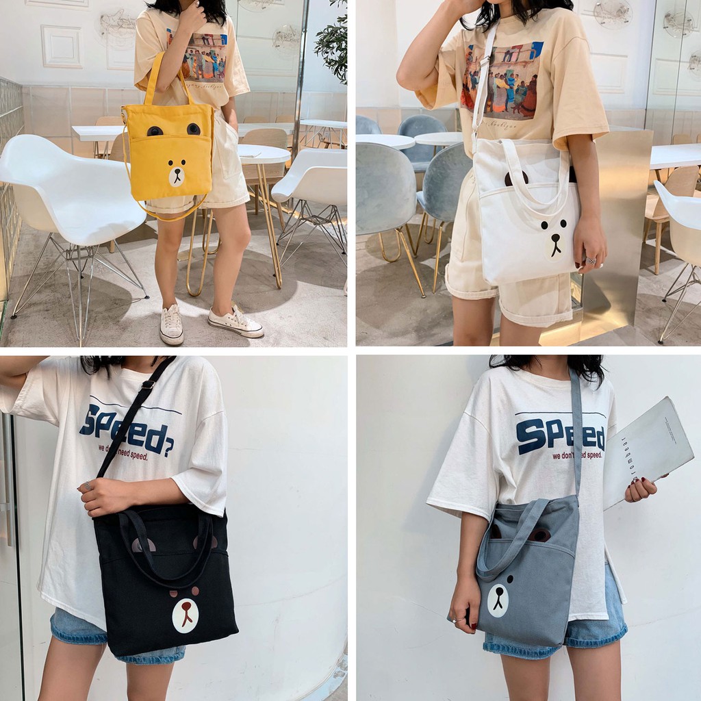 Túi Tote Phối Bé Gấu Siêu Xinh P1359