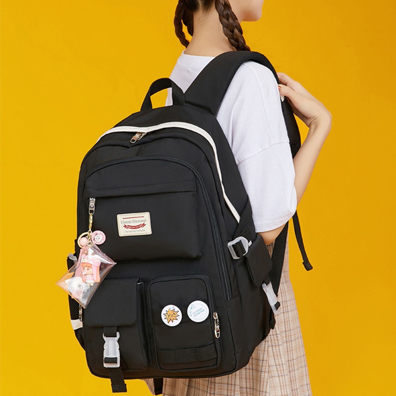 Ba Lô Nylon Nhiều Túi Dễ Thương Cho Học Sinh