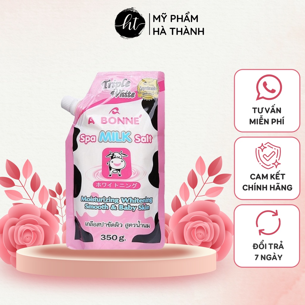 Muối tắm sữa bò A Bonne Spa Milk Salt Thái Lan tẩy tế bào chết 350g HT239