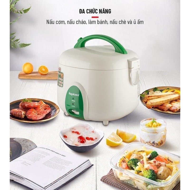 [Bảo hành 12 tháng] Nồi cơm điện NAGAKAWA 1.8L NAG0118 Công suất 700W