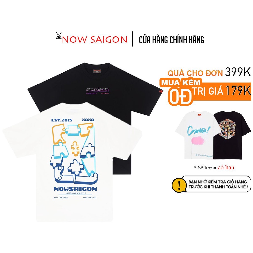 [Hàng chính hãng] Áo thun Nowsaigon Puzzle local brand tee chính hãng full tag logo unisex ulzzang oversize nam nữ