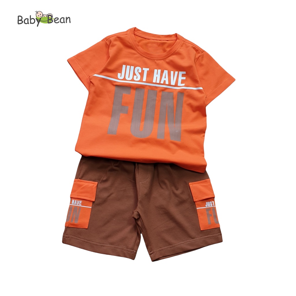 [MÃ THƯƠNG HIỆU YÊU THÍCH Voucher giảm 10%] Bộ Đồ Thun Cotton in Chữ Bé Trai BabyBean