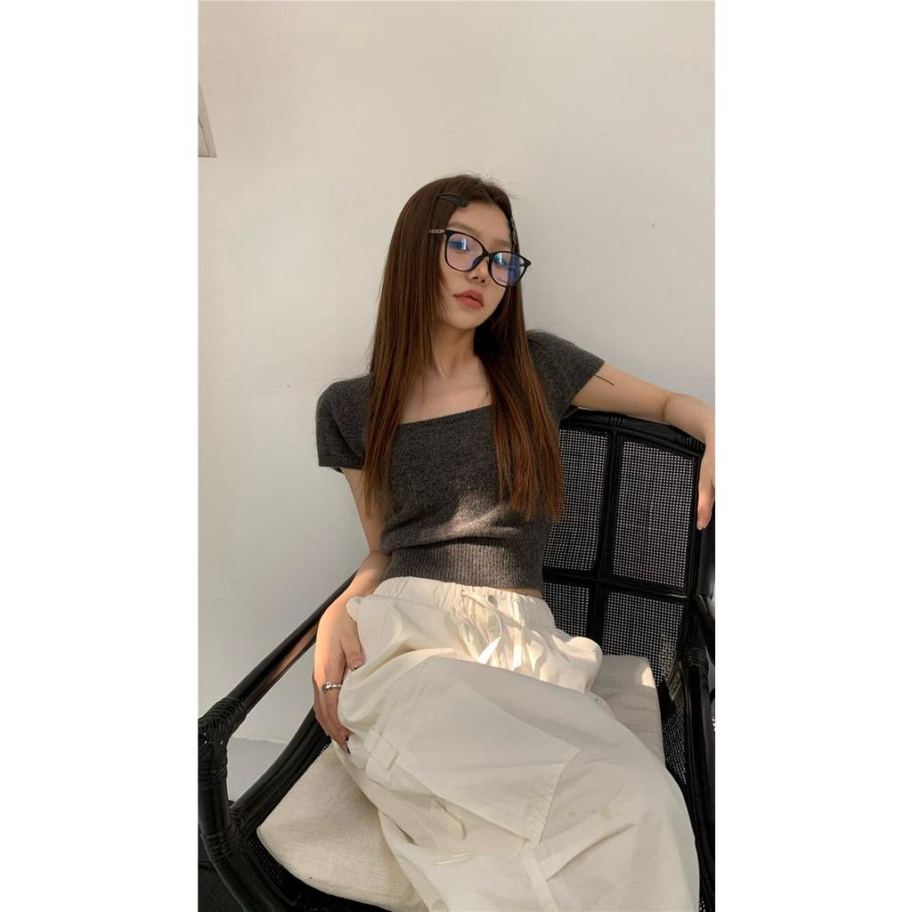 Áo Dệt Kim Cổ Vuông Ngắn Tay Thời Trang Sành Điệu 63328