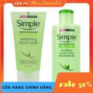 Combo làm sạch simple tẩy trang + sữa rửa mặt + nước hoa hồng