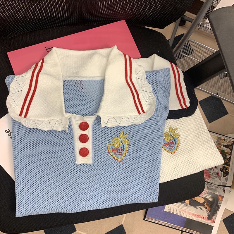 Áo polo Ngắn Tay Phối Màu Sắc Trẻ Trung Thời Trang Mùa Hè Cho Nữ