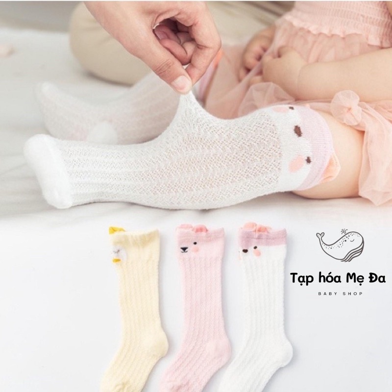 Vớ/tất lưới cổ cao hình thú dễ thương chống muỗi cho bé 0-3 tuổi