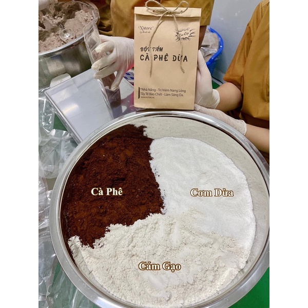 Bột tắm cà phê sữa dừa non n’store 100gr giúp làm sạch tế bào chết , trắng da , mịn da , lnpcosmetic | BigBuy360 - bigbuy360.vn