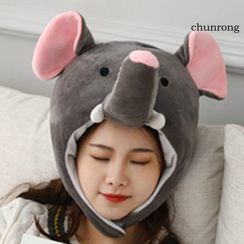 Cr Mũ Trùm Đầu Hóa Trang Hình Chú Voi Hoạt Hình Chất Liệu Lông Nhung Mềm Mại Thời Trang Mùa Đông