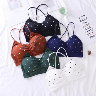 Bra cotton chấm bi dây lưng chéo