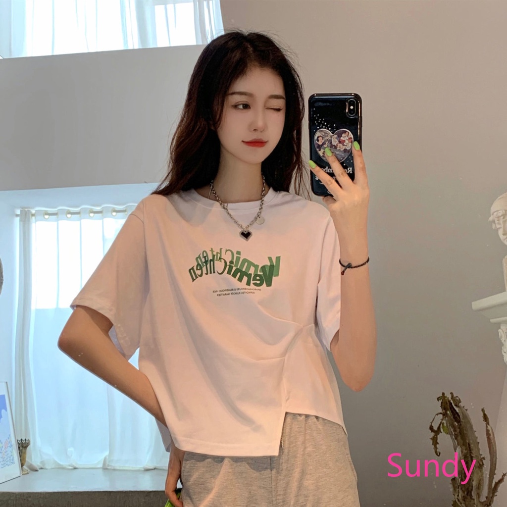 Áo Thun Plus Size In Chữ Phong Cách Hàn Quốc Cho Nữ