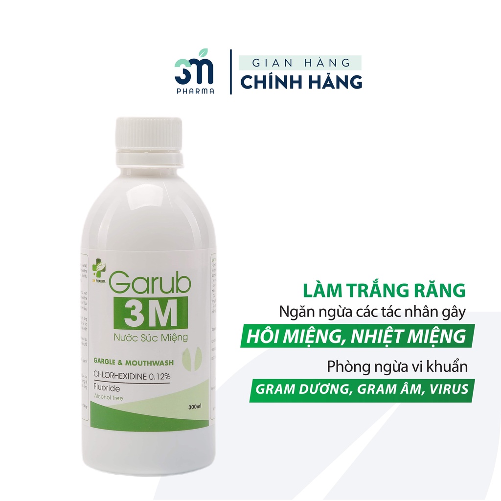 Nước Súc Miệng Thảo Dược Garub 3M - Nước Súc Miệng Diệt Khuẩn, Giữ Hơi Thở Thơm Mát, Chống Viêm Lợi, Ngừa Sâu Răng