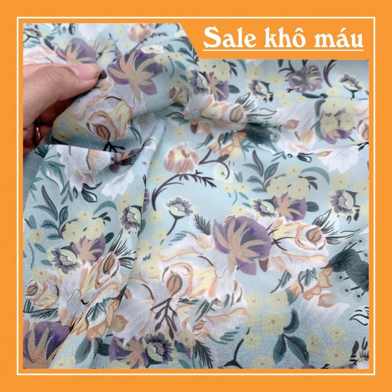 [ 𝐅𝐑𝐄𝐄 𝐒𝐇𝐈𝐏 ] Váy Hoa Xanh Hoạ Tiết Cao Cấp Hot Hit Chất Tơ Đũi QC Cao Cấp Cực Mềm, Đẹp, Mát Trong May lót dễ mặc