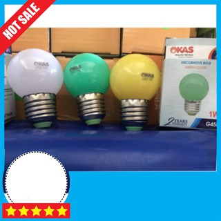 Bóng đèn led 1W ánh sáng trắng đỏ xanh vàng trang trí thương hiệu OKAS